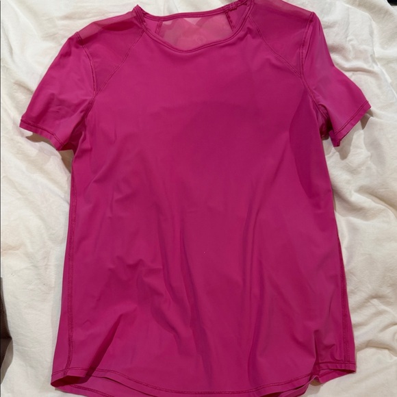 Lululemon 2 Sculpt Short-sleeve Women's Pink and Blue Tops - Picture 5 of 7